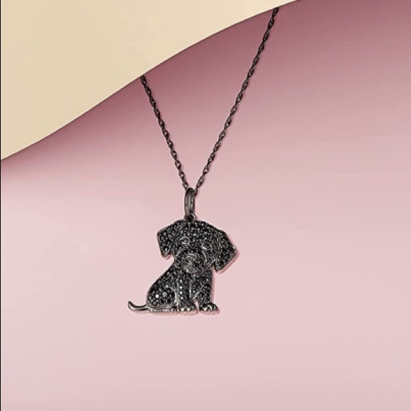 Labrador Retriever Diamonds Puppy Necklace - Picture 3 of 7
